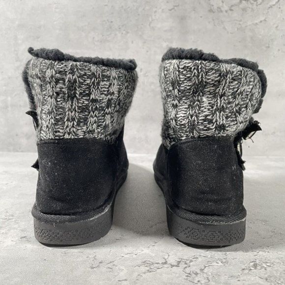 MUK LUKS WOMEN'S ALYX BOOTS Size 6 MID-CALF PULL ON FASHION BLACK SUEDE - Picture 3 of 8